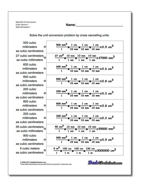 Unit Conversion Worksheet Physics