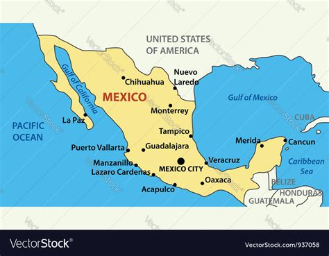 United States And Mexico Map