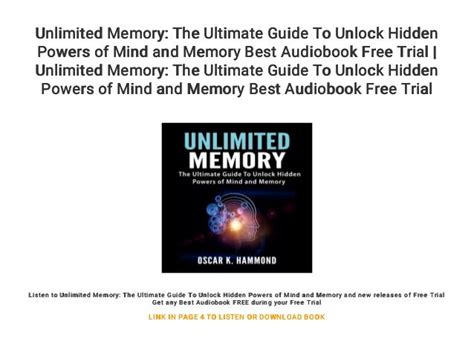 Unlimited Memory The Ultimate Guide To Unlock Hidden Powers Of Mind