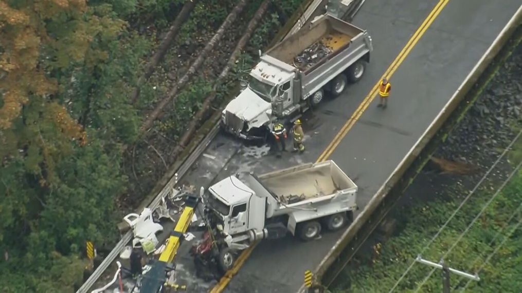 Us 2 Reopens In Gold Bar After Head On Collision Between 2 Dump Trucks