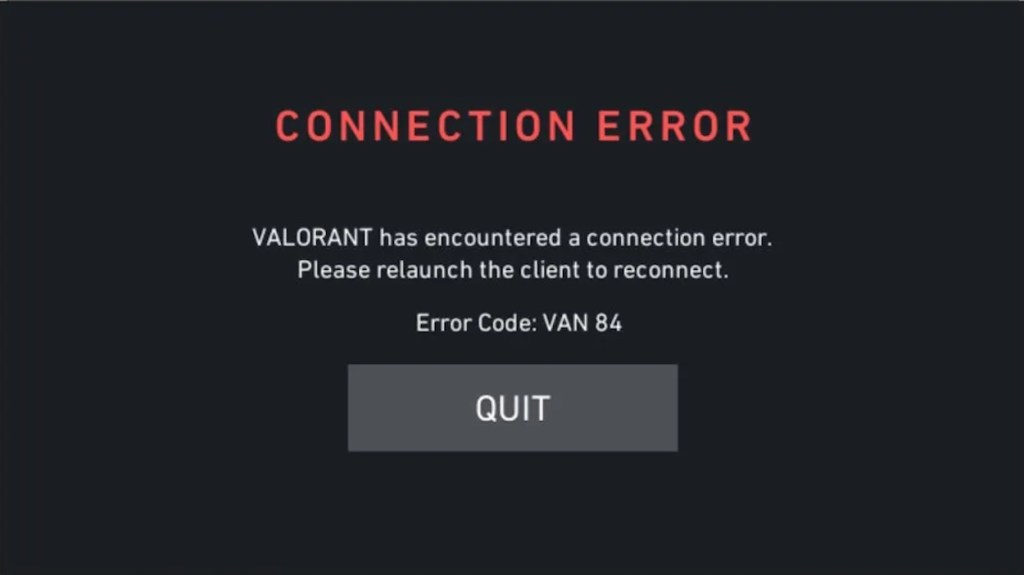 Van 84 Error