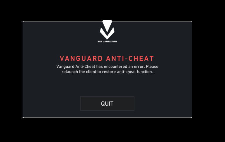 Vanguard Error 84