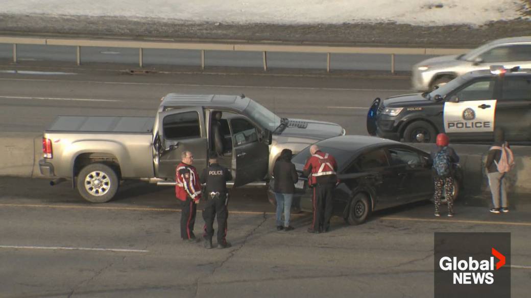 Vehicle Hits Bridge On Deerfoot Trail Ctv News