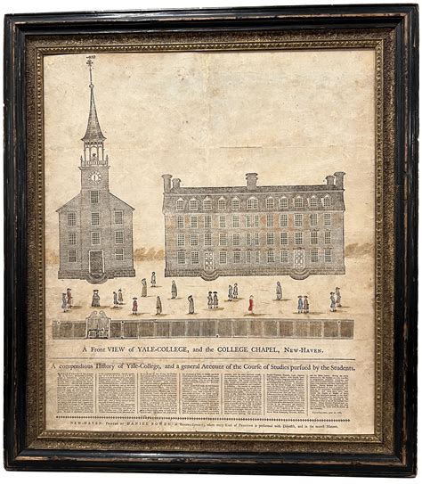 Very Rare 18Th Century View Of Yale College With Irresistible Appeal