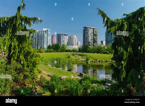 View Of Devonian Harbour Park Framed By High Rise Buildings Of