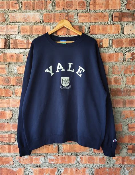 Vintage Yale University Champion Hoodie Yale Crewneck Gem