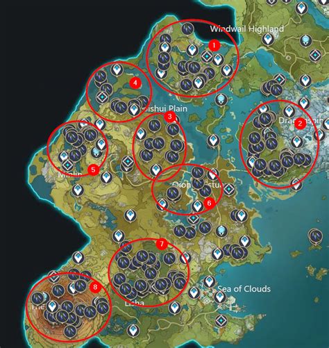 Violetgrass Farming Routes For Qiqi Genshin Impact Genshinlab