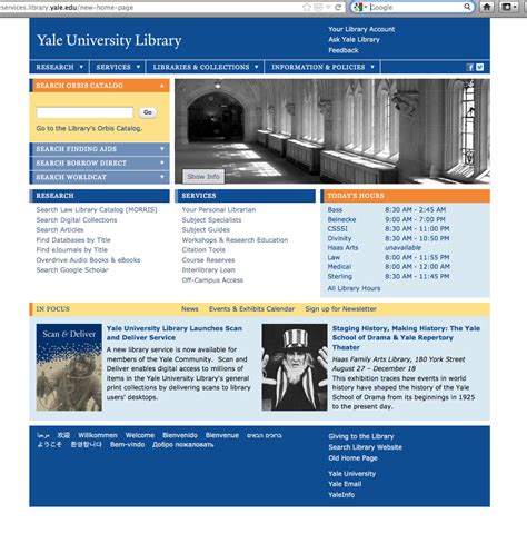 Visual Identity For The Yale Library Templated Design Web Sites