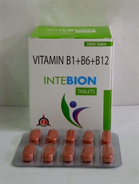 Vitamin B1 B6 B12 Tablets Intebion Integrated Laboratories Pvt Ltd