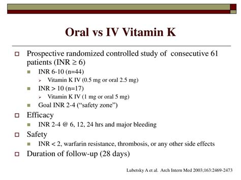 Vitamin K Dose In High Inr At Dorothy Dills Blog