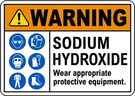 Warning Sodium Hydroxide Sign G5473