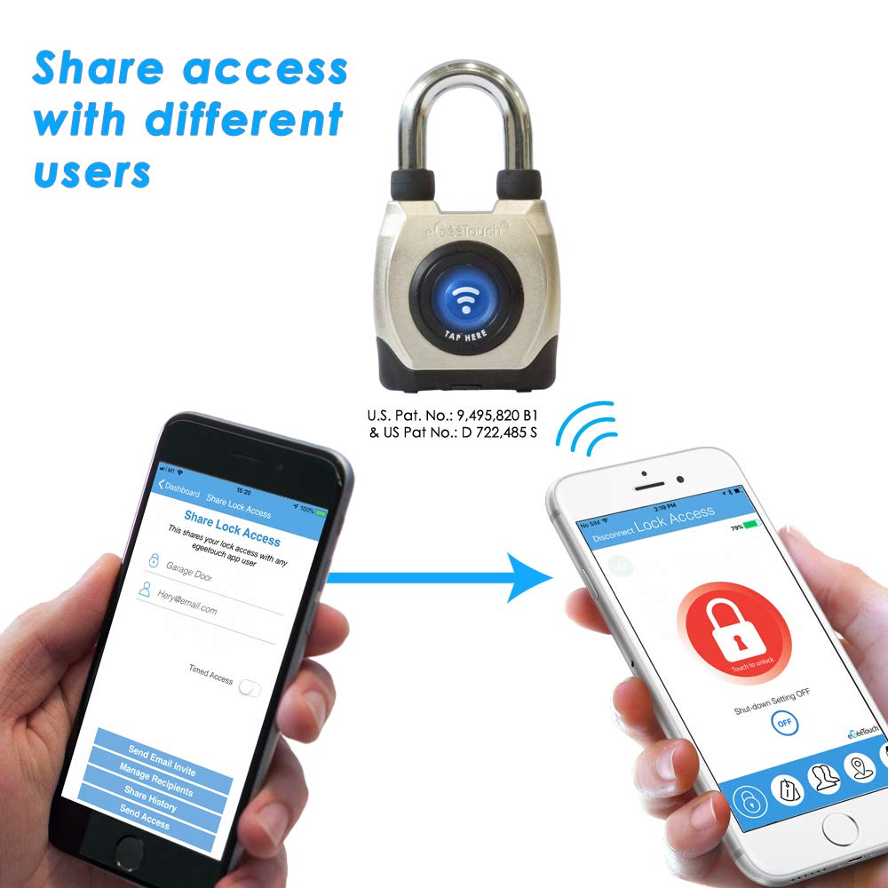 Weatherproof Smart Padlock 3Rd Generation Egeetouch Smart Padlocks