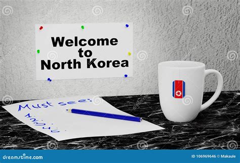 Welcome To North Korea Stock Illustration Illustration Of Wall 106969646