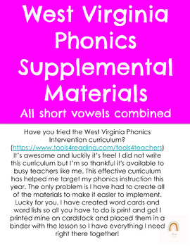 West Virginia Phonics Cvc Review Week By I Dream Of 3 Tpt