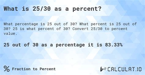 What Is 25 30 As A Percent Calculatio