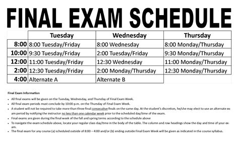 What Is The Final Exam Policy And Where Can I Find The Final Exam Schedule