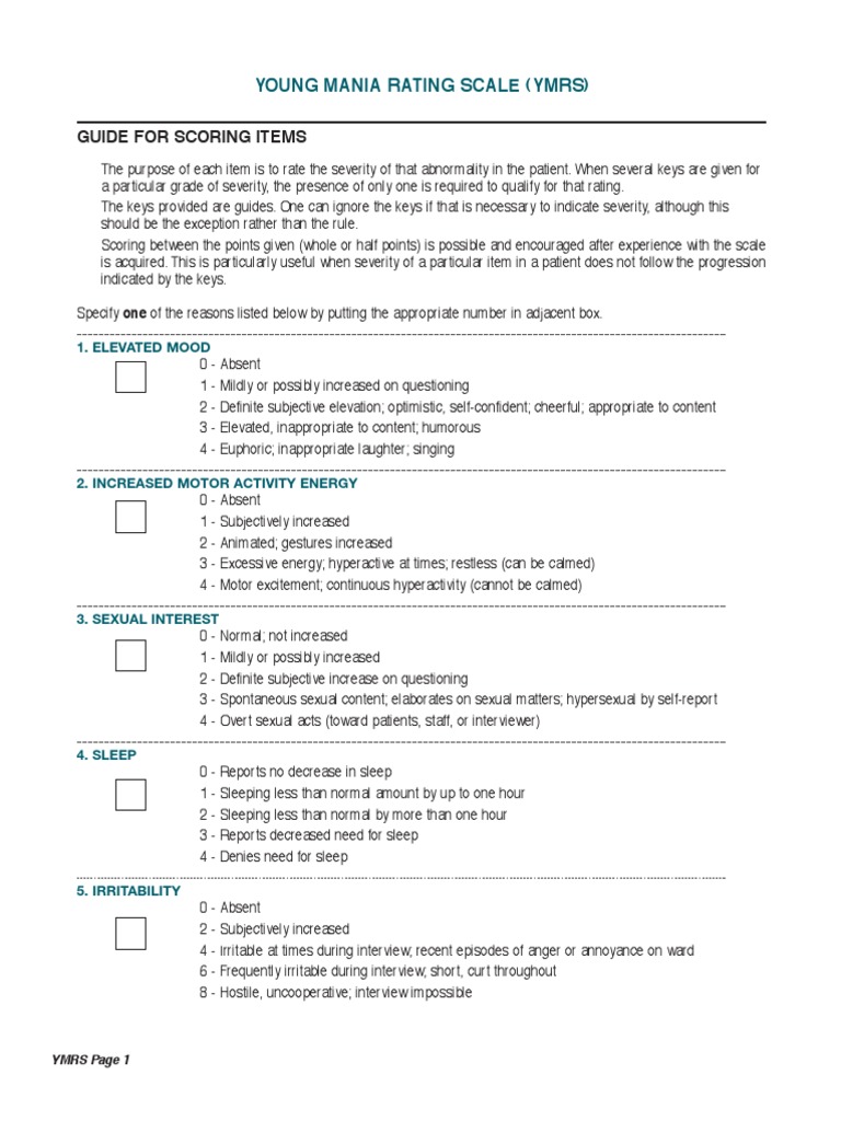 What Is Young Mania Scale? Diagnosis Help