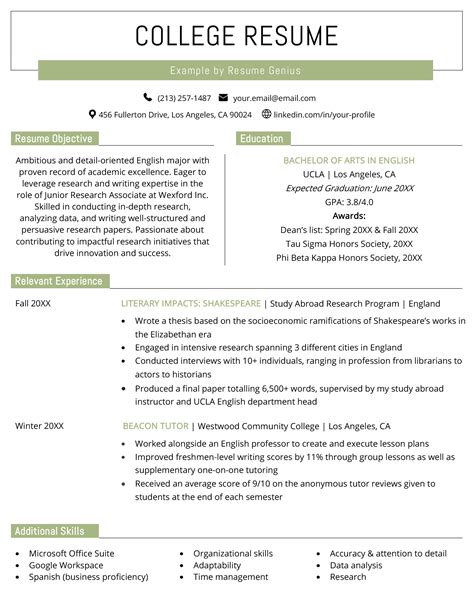 What Makes College Resume? Tips Inside