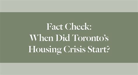 When Did Toronto S Housing Unaffordability Crisis Start