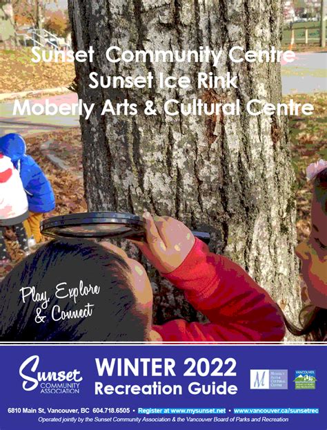 Winter 2022 Recreation Guide Sunset Community Centre Association