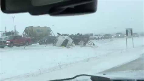 Winter Weather Poor Road Conditions Lead To Vehicles Flying Off The