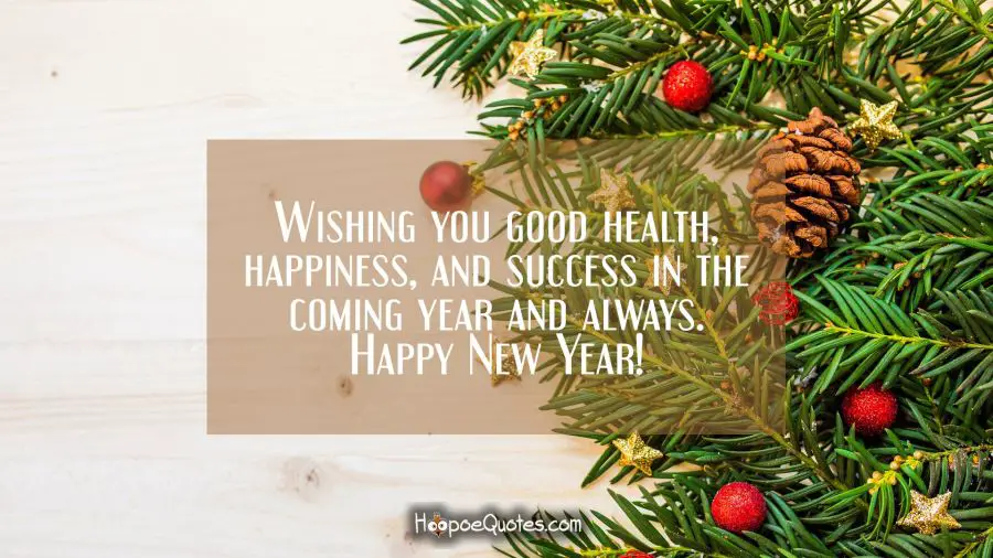 Wishing You Good Health Happiness And Success In The Coming Year And