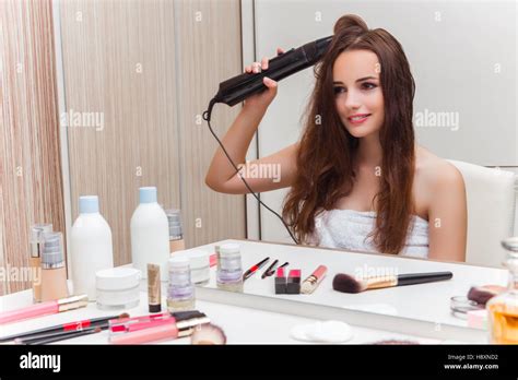 Woman Getting Ready For The Party Stock Photo Alamy