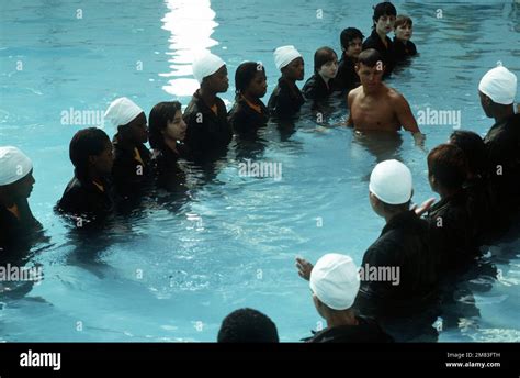 Women Marine Recruits Participate In Swimming Qualifications During