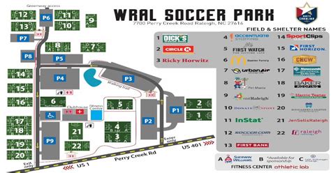 Wral Soccer Park Field Map