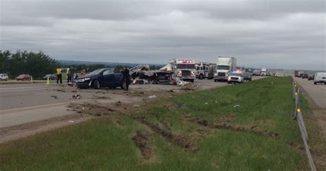 Wreckage After Red Deer Crash Shuts Down Alberta S Qeii Highway