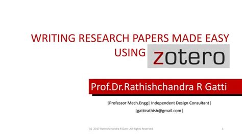 Writing Research Papers Made Easy Using Zotero Ppt