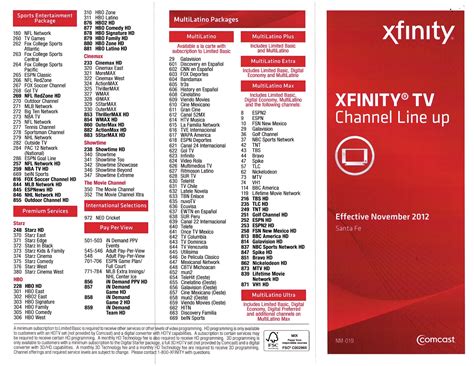 Xfinity Channel Guide Printable 2023