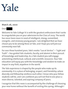 Yale Acceptance Letter Get Accepted Easily Black Atlantic