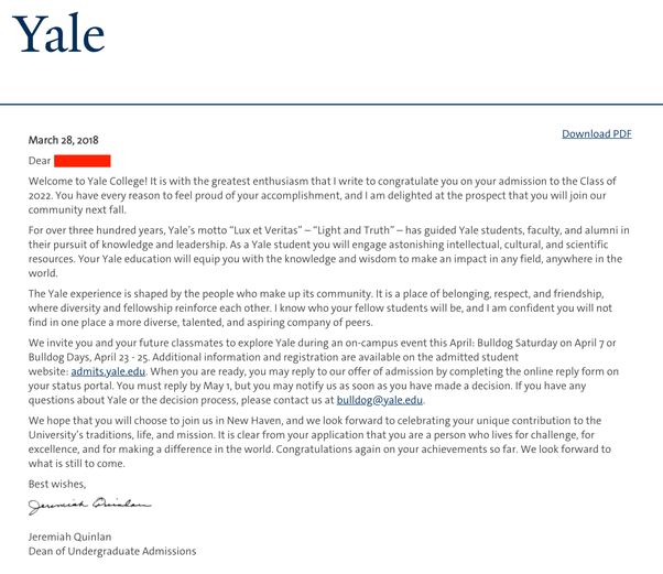 Yale Acceptance Secrets Revealed