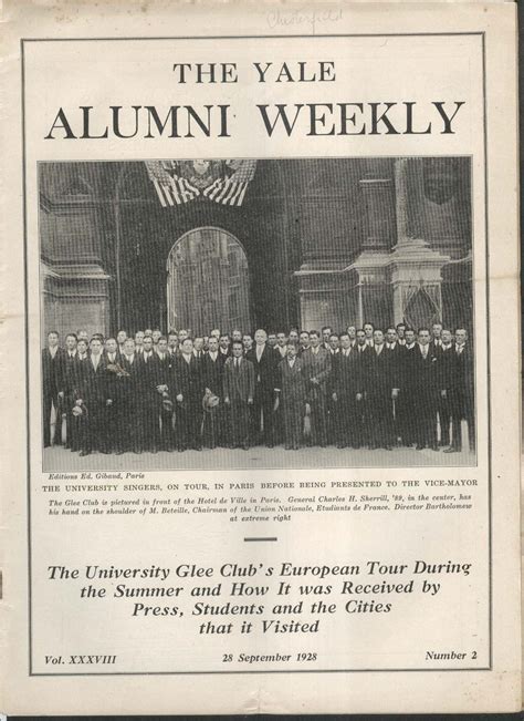 Yale Alumni Weekly University Glee Club Singers Charles Sherrill 9 28 1928