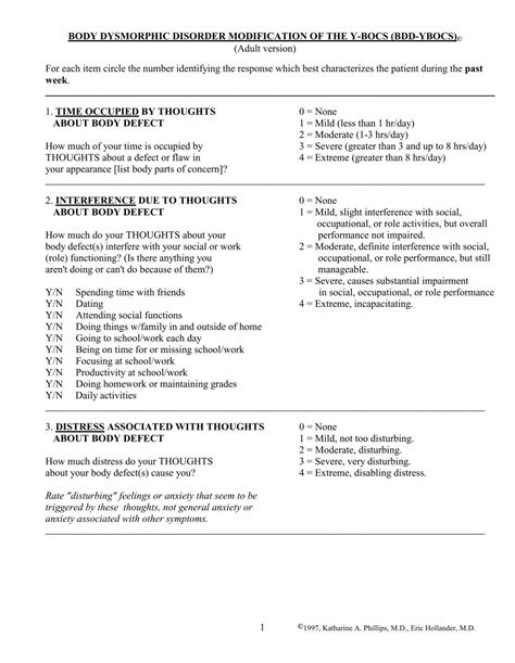 Yale Brown Obsessive Compulsive Disorder Scale