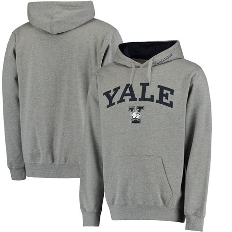 Yale Bulldogs Gray Arch Logo Pullover Hoodie