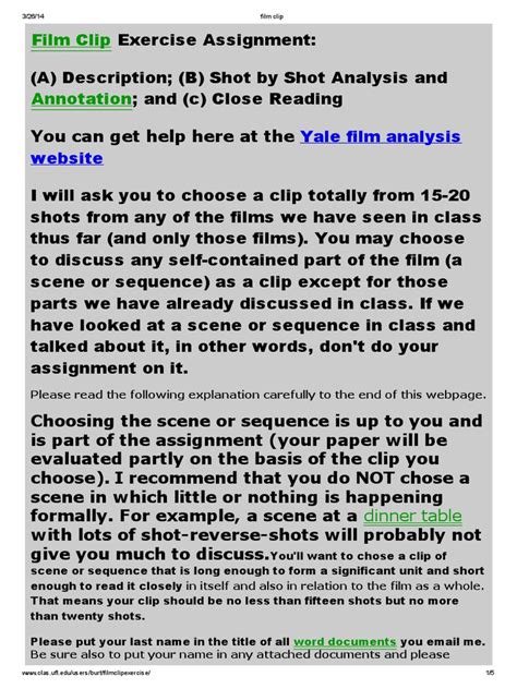 Yale Film Analysis