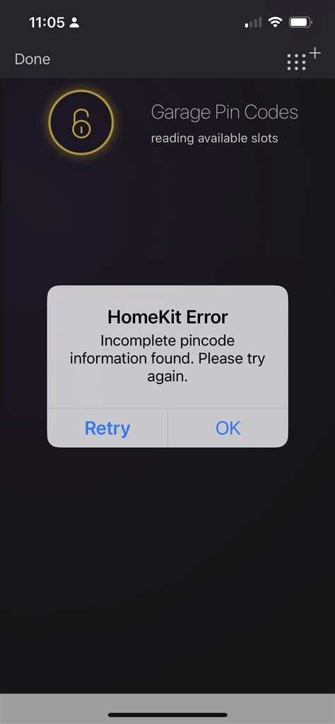 Yale Homekit Error Incomplete Pincode Information Found