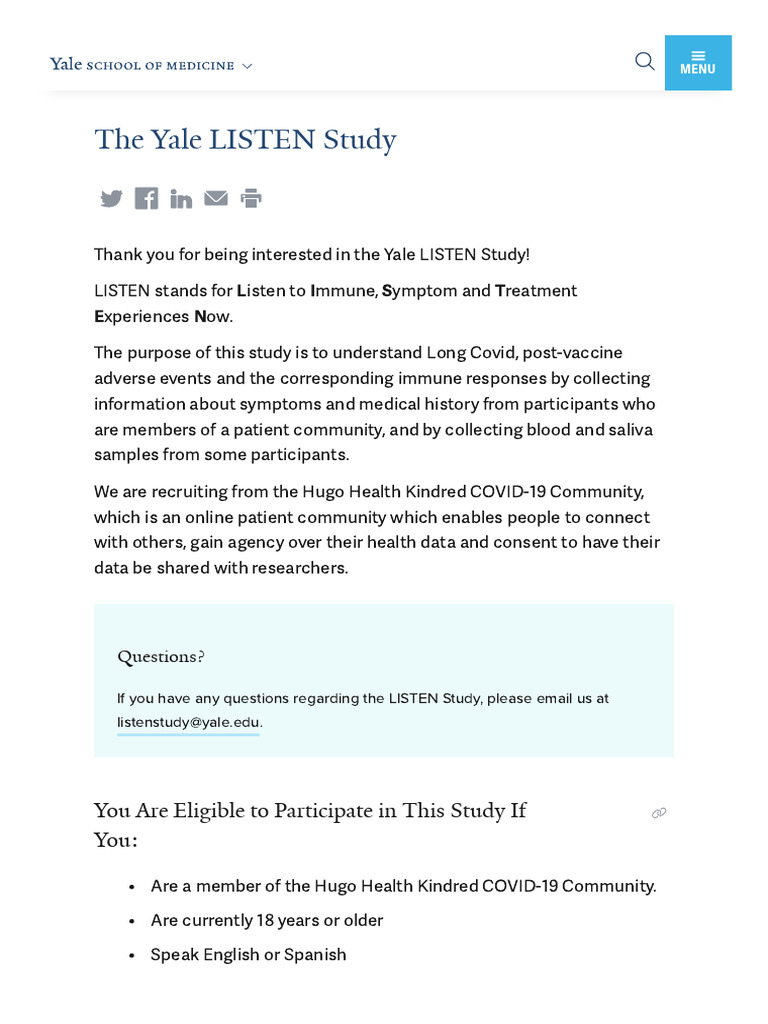 Yale Listen Study: Improve Focus & Retention