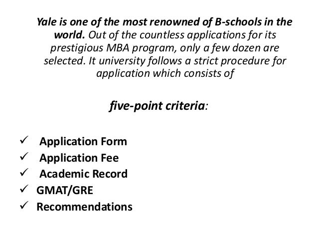 Yale Mba Program Guidelines For Application