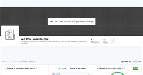 Yale New Haven Hospital Employee Engagement Comparably