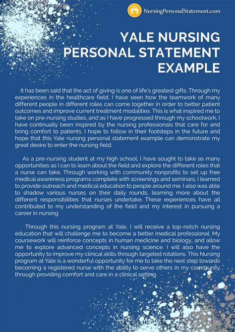 Yale Nursing Personal Statement Example In 2021 Personal Statement