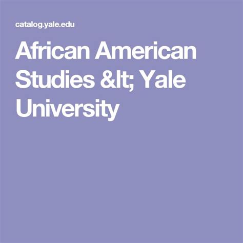 Yale University African American Studies