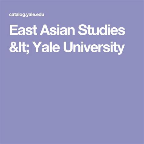 Yale University East Asian Studies