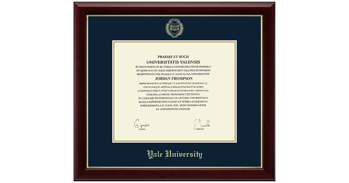 Yale University Gold Embossed Diploma Frame In Gallery Item 120147