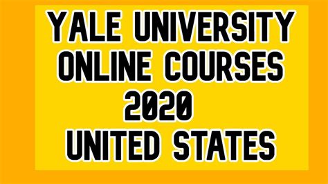 Yale University Online Courses Usa Youtube