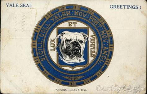 Yale University Seal And Mascot College Seals Postcard