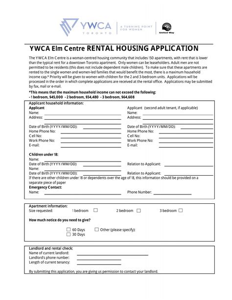 Ywca Elm Centre Rental Housing Application Ywca Toronto